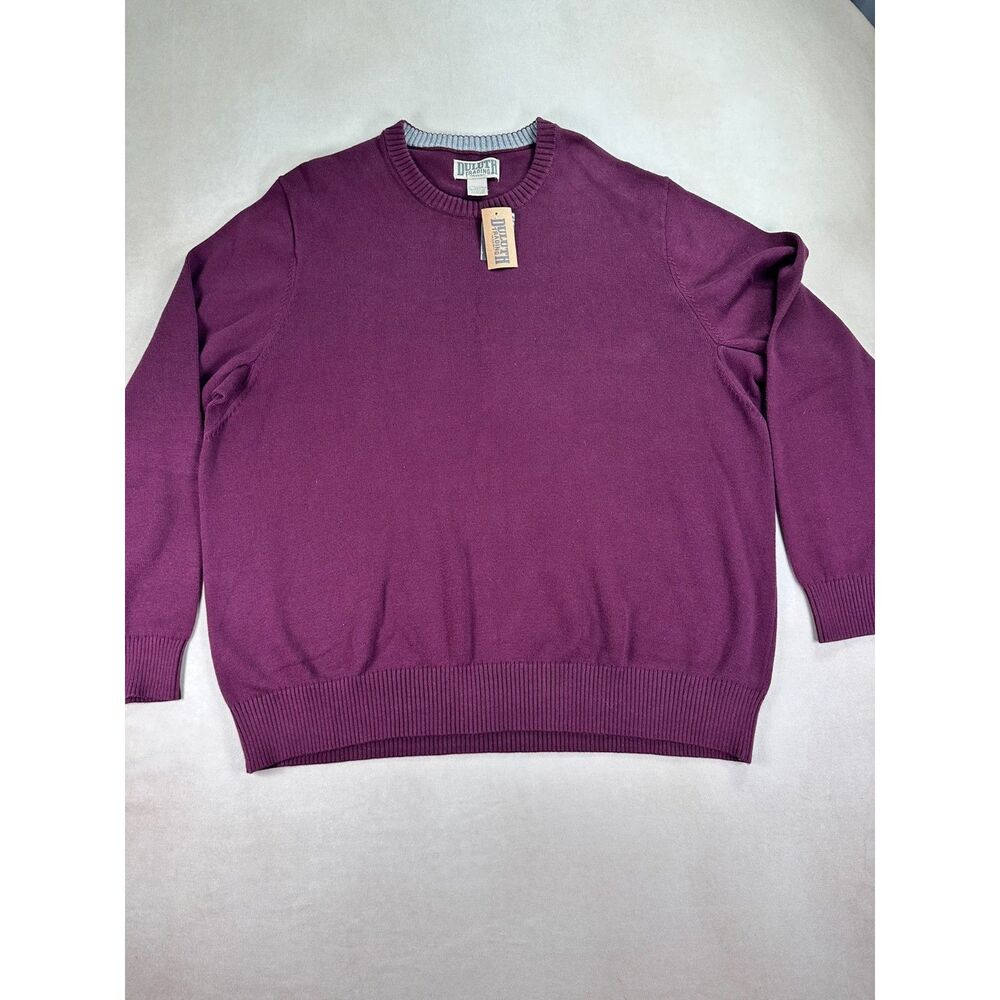 Duluth Trading Mens 2XL Burgundy Crewneck Sweater Cotton Knit NWT Big Tall
